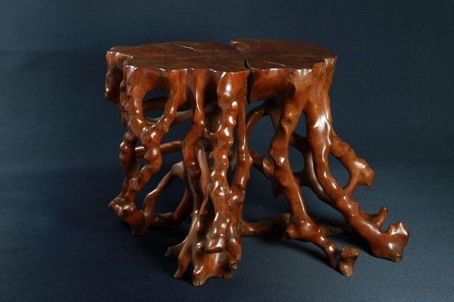 IMPORTANT EARLY QING LARGE BOXWOOD ROOT STAND