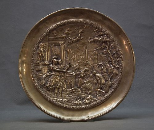 Antique Renaissance Bronze Plaque Minerva After Hans Jakob Bay