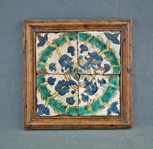 Antique 18th century Turkish Ottoman Kutahya Ceramic Islamic Tiles