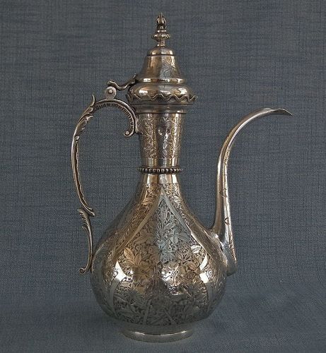 Antique Islamic Silver Ewer Of Egyptian King Fuad I Egypt Post Ottoman