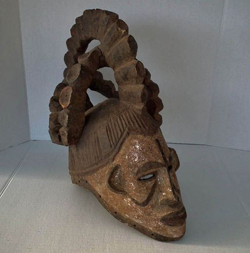 African Maiden Spirit Helmet Mask Agbogho Mmwo Igbo Nigeria
