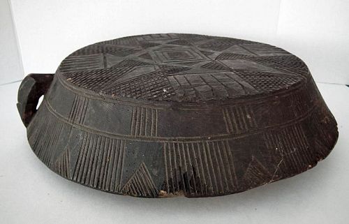 Large Antique African Tribal Carved Wood Bowl