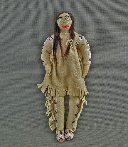 Antique Native American Plains Indian Beaded Male Doll