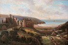 David Cox oil painting Manorbier Castle Wales