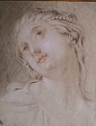 Francois Boucher Old Master drawing woman