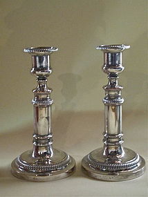 Pair Mathew Boulton Sheffield Silver Candlesticks c1790