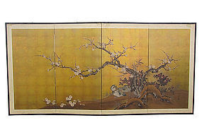 Antique Japanese byob folding screen Kaiko G
