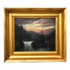Antique Oil Painting Mountain Sunset by William Keith California Art