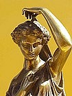 Classical Bronze statue Grecian woman Victor Evrard
