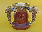 Shreve Silver Copper stag handle trophy loving cup