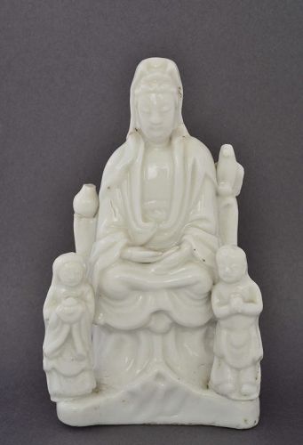 17C Chinese Blanc De Chine Dehua Kwan Yin Guanyin Buddha Figure