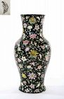 17C Chinese Kangxi Famille Noire Turquoise Glaze Porcelan Vase Mk
