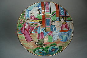 Famille Rose Chinese Export Saucer Dish c1820 - 1850