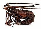 Old Japanese Bronze Articulated Lobster Signed