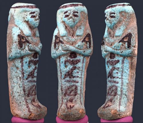 Ancient Egyptian Faience Shabti for Mu-en-ipet 10,6 cm