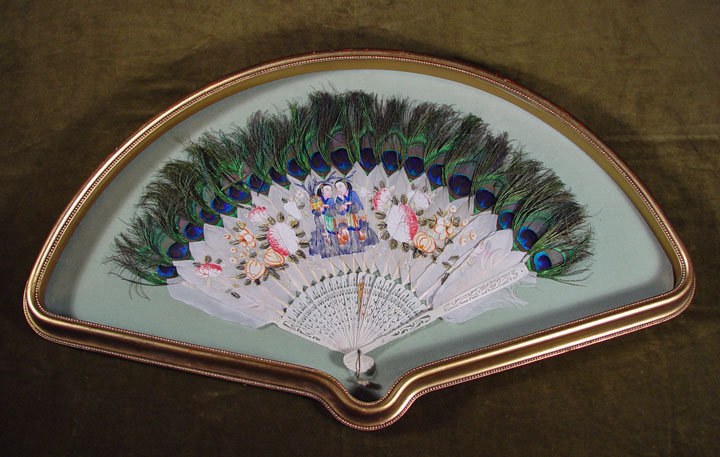 Antique Chinese Peacock Feather Fan