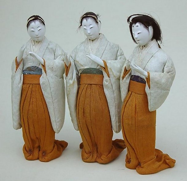 Antique Japanese Hina Dolls Ladies-in-Waiting Jyokan