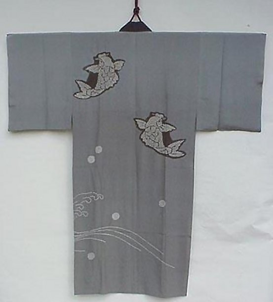 Tie-dyed Carps in Man's Kimono