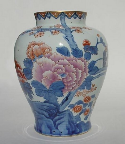 Large Japanese Arita Vase in Fukagawa Style