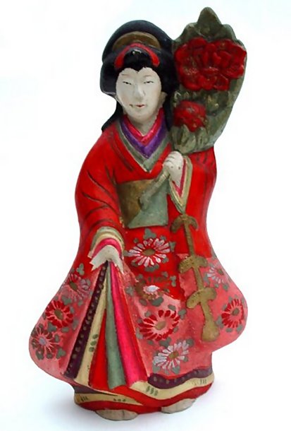Japanese Clay Doll, Lovely Standing Girl