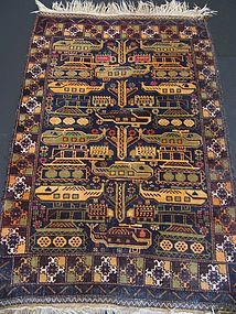 An Afghani Hand-Made Rug with American Military Motifs