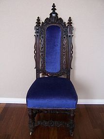 A Good 19th Century Hand-Carved Hall Chair