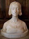 A Superbly Carved 19th Century Marble Bust of a Woman