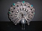 A Fine Indian Silver Filigree Peacock, Rajasthan India