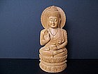 A Superbly Carved Sandalwood Buddha from Jasailmer