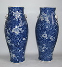 Fine Pair Large Seto Kato Mokuzaemon Vases Meji 19C