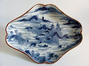 Ko Imari Katagami-zuri Dish c.1700