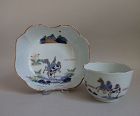 Ko Imari Horse pattern Cup and Dish c.1780