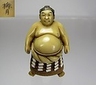 RYUGETSU, Meiji Japanese Netsuke:   Sumo Wrestler
