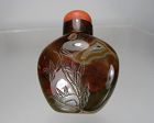 19th Century, Carved Banded Agate Snuff Bottle