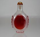 Qing Dynasty, Ruby-Red Overlay Snowflake Glass Snuff Bottle