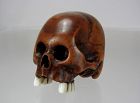 TOMOCHIKA, Edo School Boxwood Netsuke: Naturalistic Human Skull