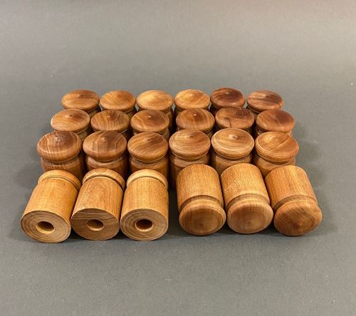 12 pairs of Japanese Scroll Roller Ends NEW 9 Bu White Sandalwood 白檀
