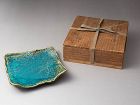 A Cobalt Blue Plate with Kintsugi by Kitaoji Rosanjin (1883 - 1959)