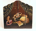 Japanese Lacquer 4 panel screen