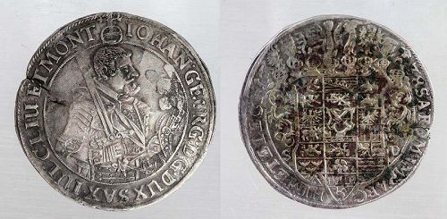 Nice German silver thaler or taler, Saxony Johann Georg 1638