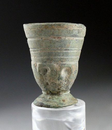 A rare and interesting smal bronze beaker, Byzantine, ca. 5th.-8th. c.