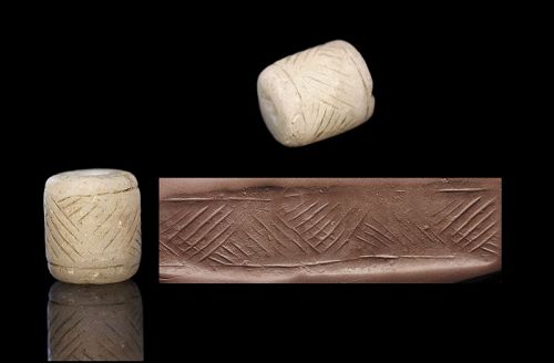 Massive and scarce Quartz cylinder seal Jemdet Nasr, 3300-2900 BC