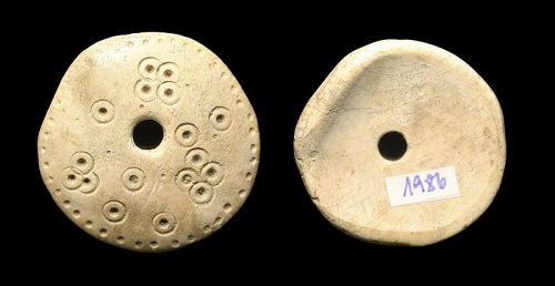 XL bone spindle whorl, Sasanian / Byzantine, c. 3rd.-7th. cent. AD