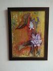 Original Acrylic Painting of Lotus, nicely framed.