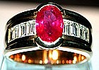 Rare Genuine Burma Ruby/Diamond 18K Ring