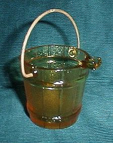 Amber Glass Bucket Ashtray