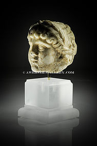 Roman marble head of a youth, 2nd Century AD