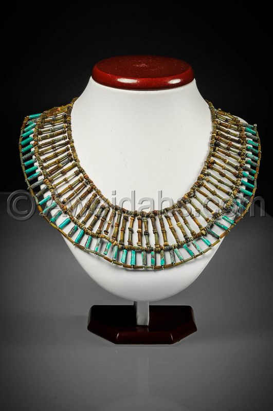 WEARABLE AUTHENTIC ANCIENT FAIENCE EGYPTIAN "MUMMY BEADS" NECKLACE