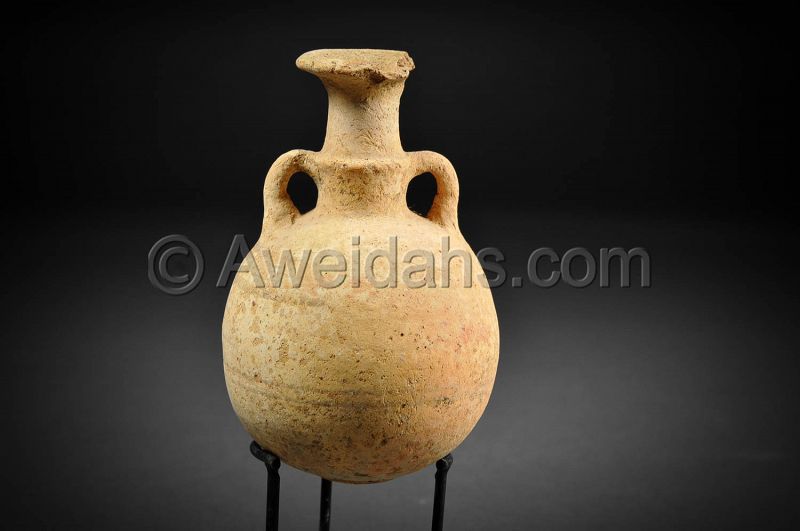 Ancient Cypro-Phoenician pottery flask, 800 - 600 BC