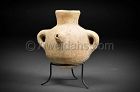 Biblical Iron Age spouted pottery oil jar, 1000 BC